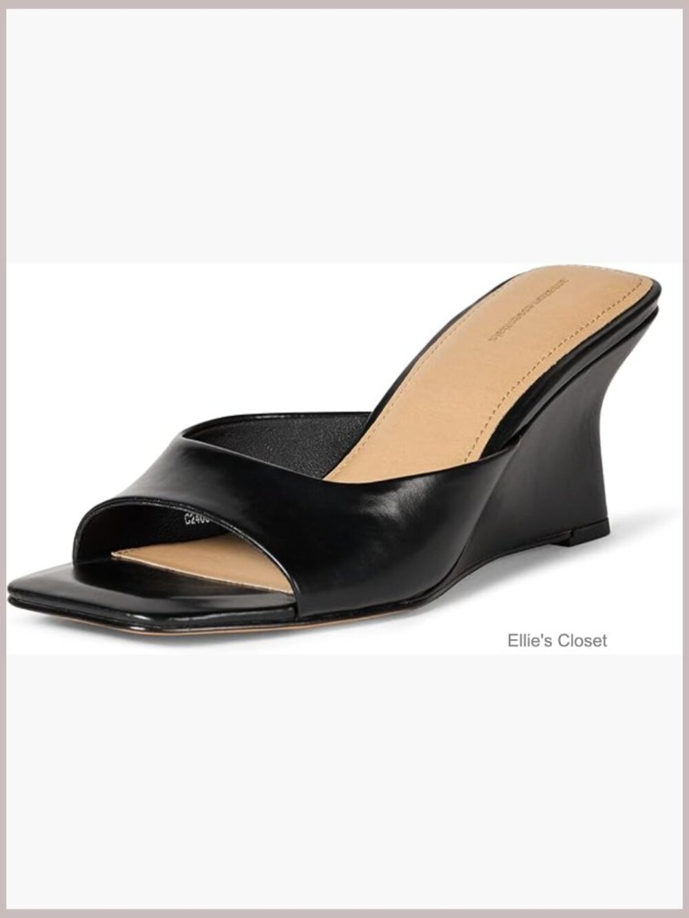 Wedge Sandals with Padded Memory Foam Insole - Faux Leather, Ankle Strap